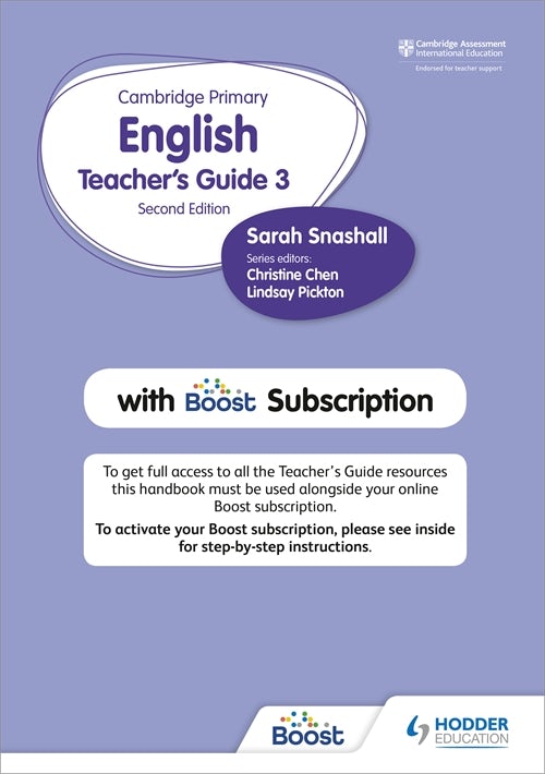 Book cover image for Cambridge Primary English Teacher's Guide Stage 3 with Boost Subscription Second Edition ISBN: 9781398300552